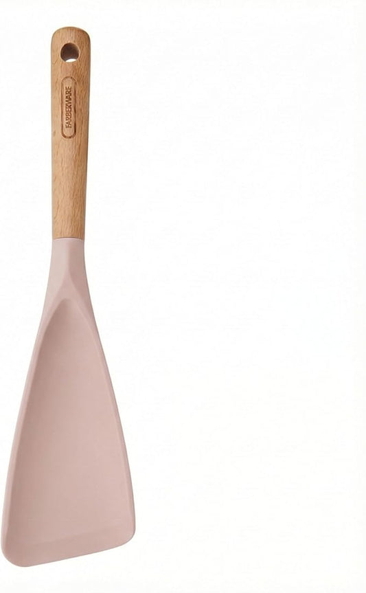Farberware Pro Spoonula with Beechwood Handle and Built-In Hang Hole, Blush - Kitchen Scraping and Stirring Tool for Pots, Bowls, and Pans