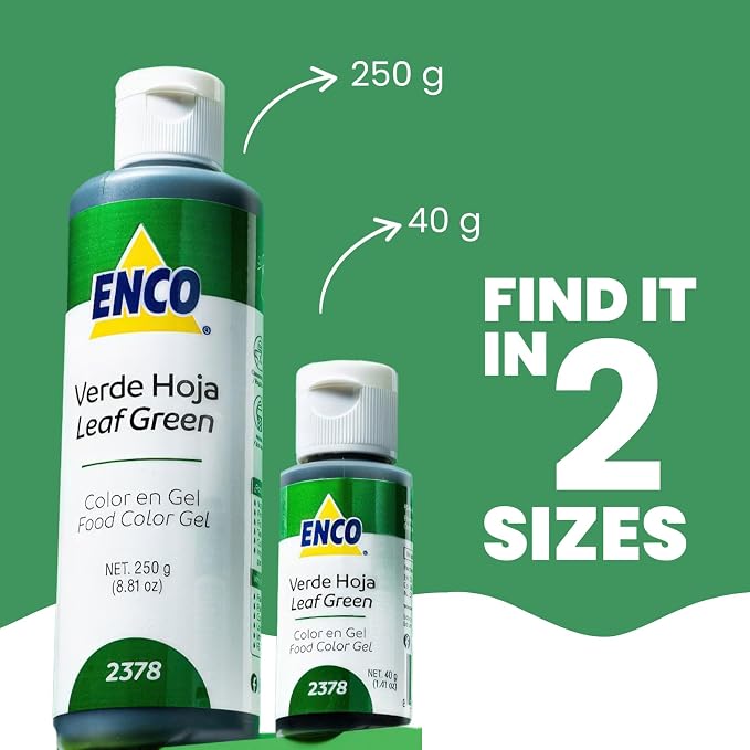 ENCO Food Coloring Gel Leaf Green 1.41 oz (40g) Concentrated, Vegan