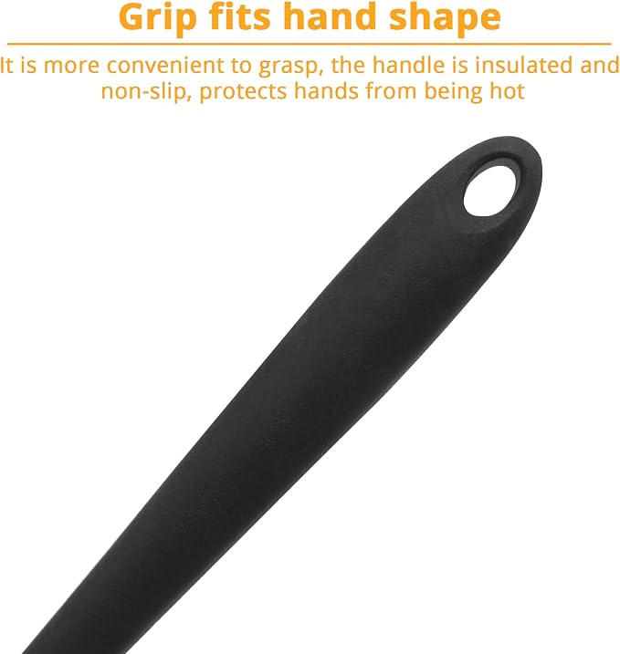 KUFUNG Silicone Spatula, BPA Free & 480°F Heat Resistant, Non Stick Rubber Kitchen Spatulas for Cooking, Baking, and Mixing (1x10 inch, Black)