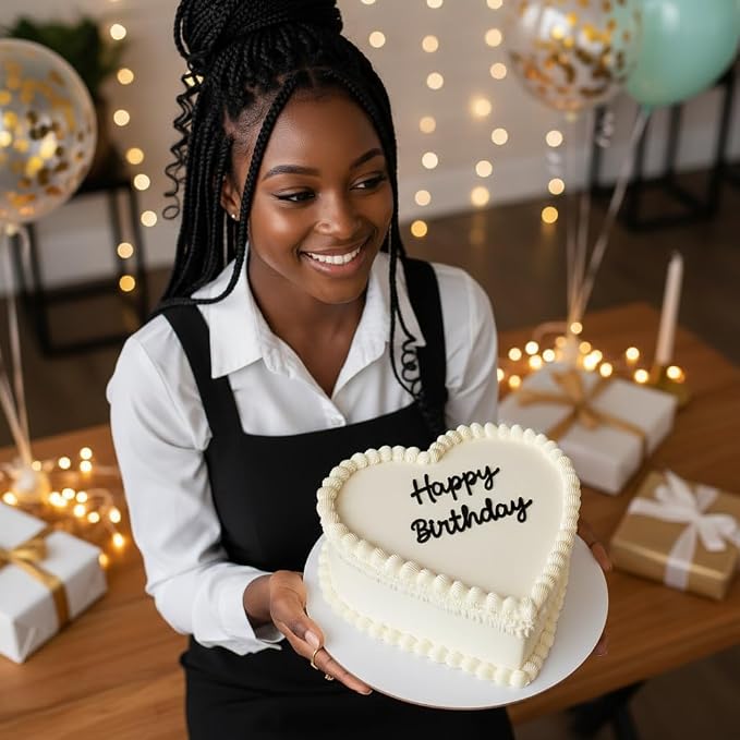 Happy Birthday Cake Topper, Black Acrylic Script Birthday Cake Decoration for Birthday Party, Cake Decor for Women Girls Dessert Table (happy birthday)