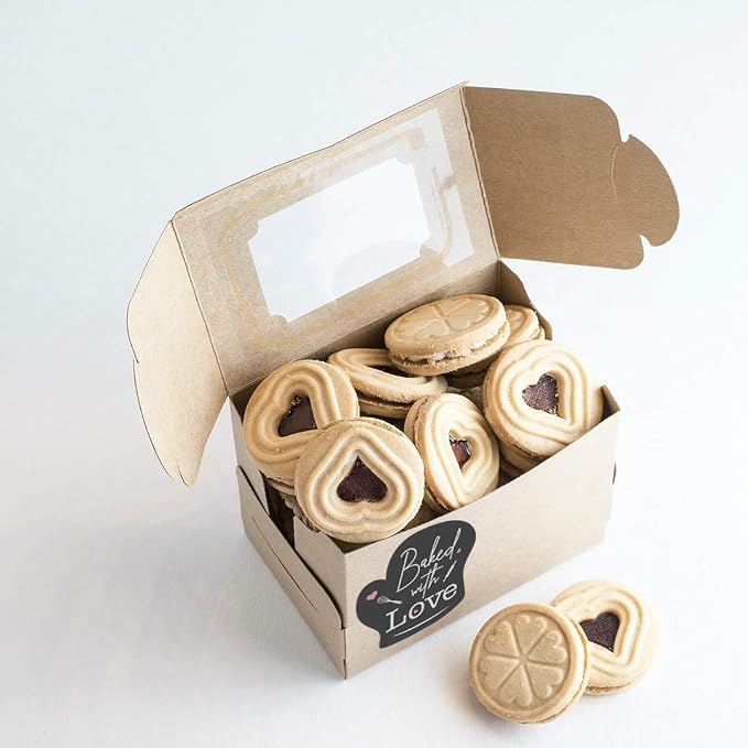 easykart labels 300 Baked with Love Stickers in Sheets, Dark Grey Color in Hand Gloves Die Cut Design | 2" x 2" Inch Size Highly Recommended for All Bakeries and Baked Products ..