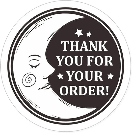 Thank You for Your Order Small Business Stickers,Black Gothic Moon Thank You Stickers, Online Retailers Thank You Paster for Packages, 400 PCS