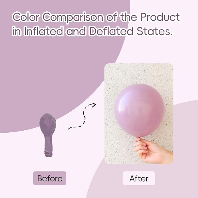 120pcs Dusty Purple Balloons 18 12 10 5 inch Purple Balloons Different Sizes Balloon Arch Kit for Boho Bridal Baby Shower Wedding Birthday Party Decorations