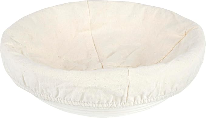 Restaurantware Bread Proofing Baskets 9 Inch Round Pack of 10 Rattan Dough Fermentation Baskets With Cotton Liners, Oval Banneton Bread Rising Bowls For Home, Commercial, Artisanal Baking