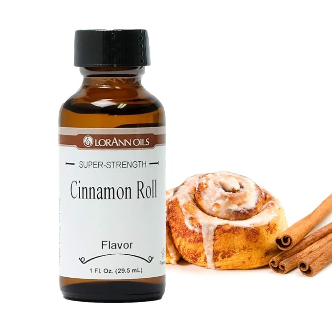 LorAnn Oils Super Strength Flavoring - Used For Candy Making, Flavoring Extracts, Baking, Hard Candy, and Flavor Oils - Bold, Natural Flavors 4X Stronger Than Extracts - Cinnamon Roll, 1 fl oz