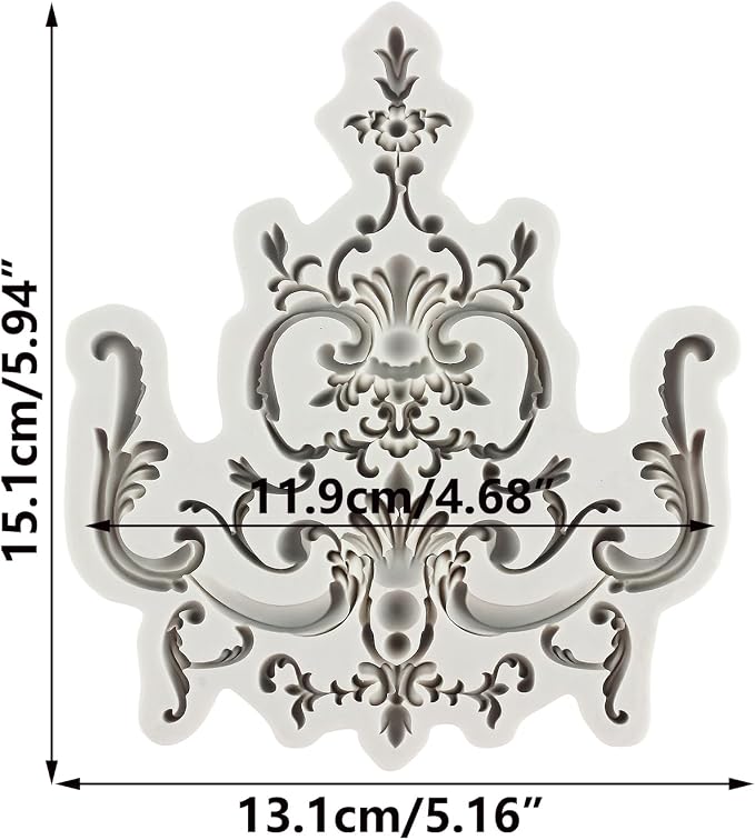 Baroque Fondant Mold Sculpted Scroll Curlicues Filigree Mold For Sugar Cake Decorating Cupcake Topper Gum Paste Polymer Clay