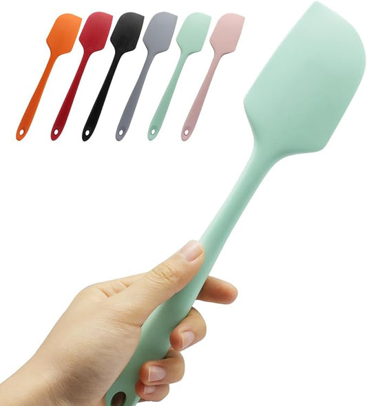 Large Silicone Spatula, 11.4 Inch Rubber Spatula with Nylon Core, Heat Resistant to 446°F, Kitchen Cooking Utensils Baking Bowl Scraper for Mixing & Scraping (Green)