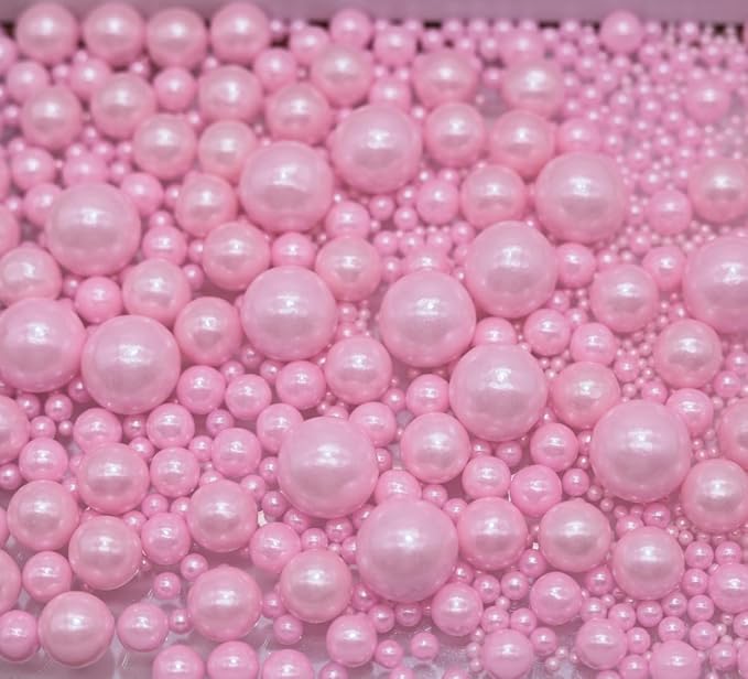 Pink Edible Pearl Sprinkles-26 Styles Mixed Size Round, Edible Candy | 26 Styles Mixed Size Round, Edible Candy, For Cakes, Cupcakes, Cookies, Donuts & Ice Cream, Food Grade, Cake Toppers