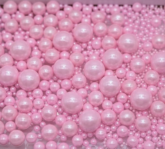 Pink Edible Pearl Sprinkles-26 Styles Mixed Size Round, Edible Candy | 26 Styles Mixed Size Round, Edible Candy, For Cakes, Cupcakes, Cookies, Donuts & Ice Cream, Food Grade, Cake Toppers