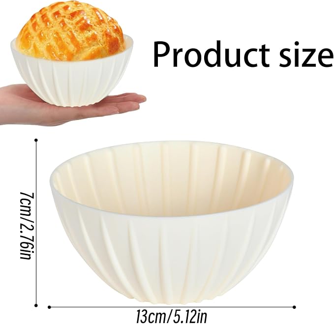Mini Banneton Basket,6 Pcs 5 Inch Small Sourdough Banneton Bread Proofing Basket Set Round Proofing Bowl for Sourdough Loaf Pans Bread Baking Supplies (Beige)