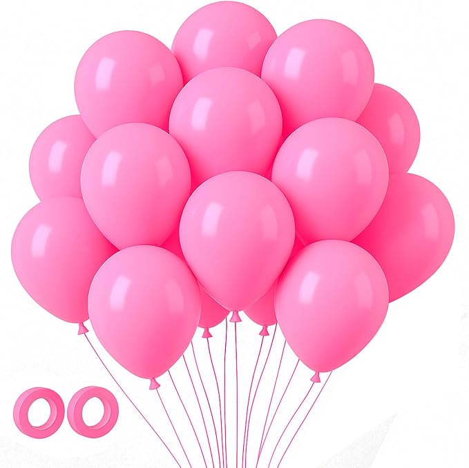 Voircoloria 105pcs Pink Balloons 12inch Party Latex Balloons for Boys Girls Birthday Baby Shower Gender Reveal Wedding Sunflower Party Decorations