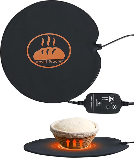 Bread Riser Fermentation Heating Pad with Temperature Controller - 14" Sourdough Heating Mat, 59°F - 140°F Adjustable Dough Riser Heat Pad for Sourdough Starter, Bread Proofer Warming Mat