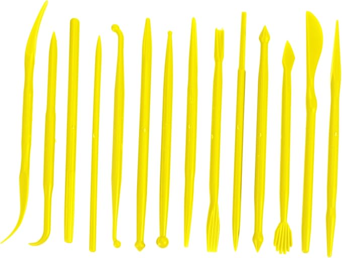 Tofficu 4sets Eco-Friendly Plastic Clay Modeling Tool Sculpting Clay Pens Cutters for Fondant Cake Decorations Baking Carving Kit