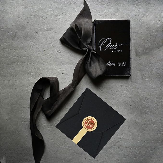 WEWILUCK Small Black Boxes for Gifts, 10 PCS Gift Box with Stickers for Thanksgiving, Anniversaries, Party, Birthday, Graduations, and More(4.75” x 4.75” x 3.53”)