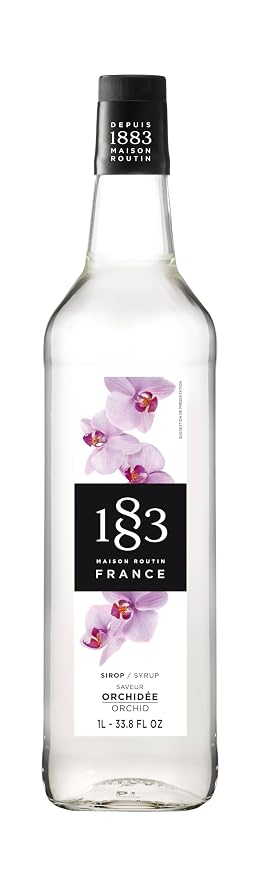 1883 Orchid Syrup for Drinks, Made in France, 1 Liter Glass Bottle
