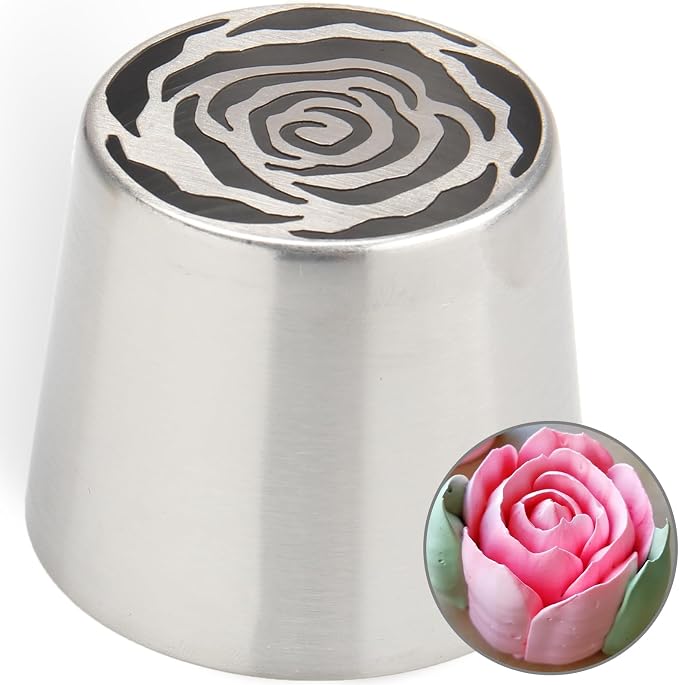 Extra Large Russian Piping Tips - Stainless Steel Flower Nozzles Set for Cake Decorating, Rose & Floral Icing Tips for Cupcakes, Cookies Professional Baking Tools (XXL, Style 46)
