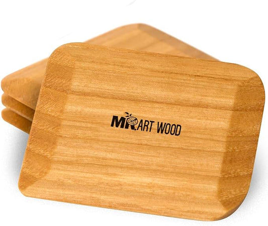 Wooden Pot Scraper Set of 4 – Wood Pan Scraper for Cast Iron, Dishes & Baking | Non-Scratch, Dish-Safe, Food-Safe | Ergonomic Kitchen Scraper Tool
