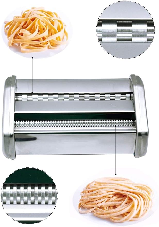 Shule Electric Pasta Maker with Motor Automatic Pasta Machine with Hand Crank and Multifunctional Rollers