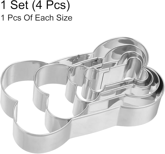 HARFINGTON Dog Bone Cookie Cutter Set Assorted Sizes Stainless Steel Homemade Treats Biscuit Baking Pastry Candy Cookie Cutters Molding for Pastry Fondant Cake