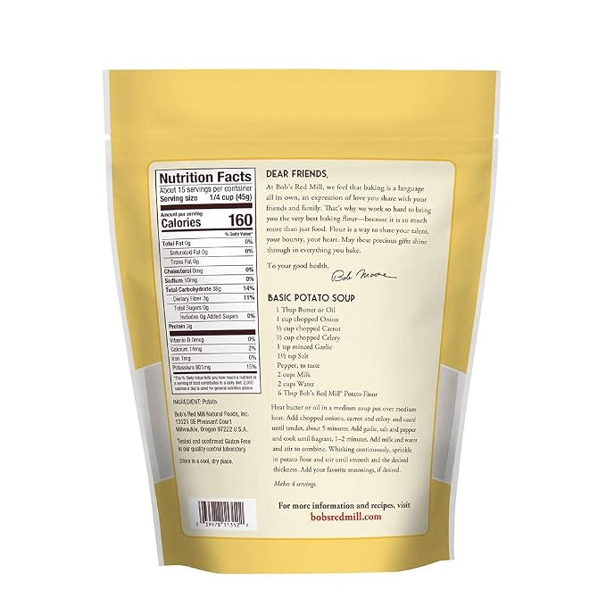Bobs Red Mill Flour Gluten Free Potato, 24 Oz, Pack of 1