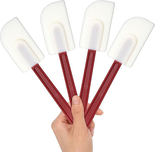 4 PCS Heat Resistant Silicone Spatulas, 10-Inch Commercial Grade Silicone Scraper Spatula, Flexible Rubber Spatula Set for Kitchen Cook Baking Mixing Utensil Dishwasher