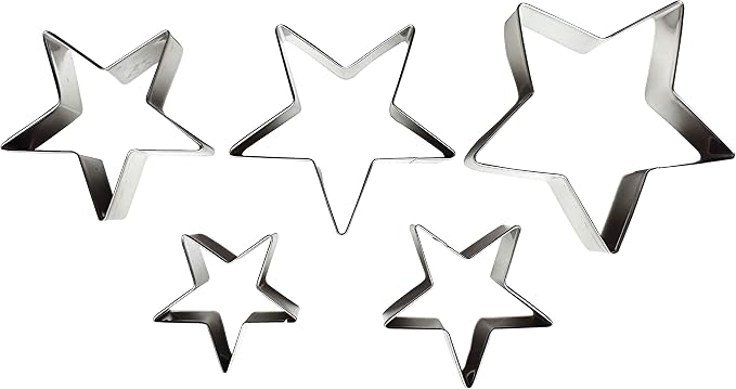 5 PCS Set Stainless Steel Fondant Cake Mold Cookie Cutters (Star)