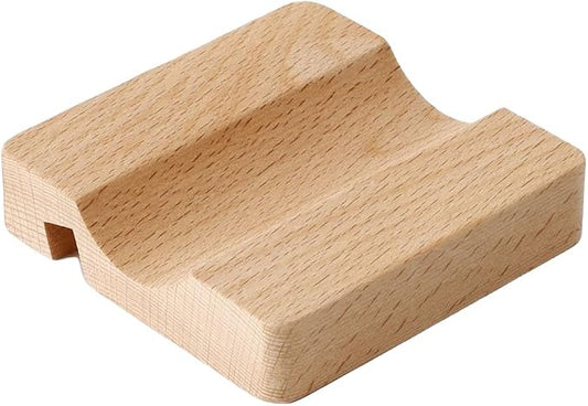 1PCS Rolling Pin Holder, Multifunctional Kitchen Wooden Rolling Pin Holder & Utensil Stand, Food-Grade Wood Base with Phone Slot for Baking, Rolling Pins, Spoons & Forks Storage