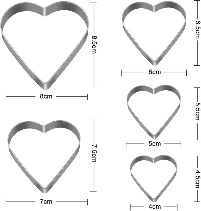 10Pcs Stainless Steel Cookie Cutters Set with Storage Box,Love Heart Shape and Star Shape Mold for Baking,Vegetables, Donuts, Food Decoratin