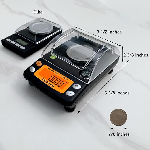 Milligram Scale, Dual Powered, Large Display, mg Scale, Adjustable Feet, 50g x 0.001g -Black, Digital Powder Scale, Level Bubble, Accurate and Sensitive
