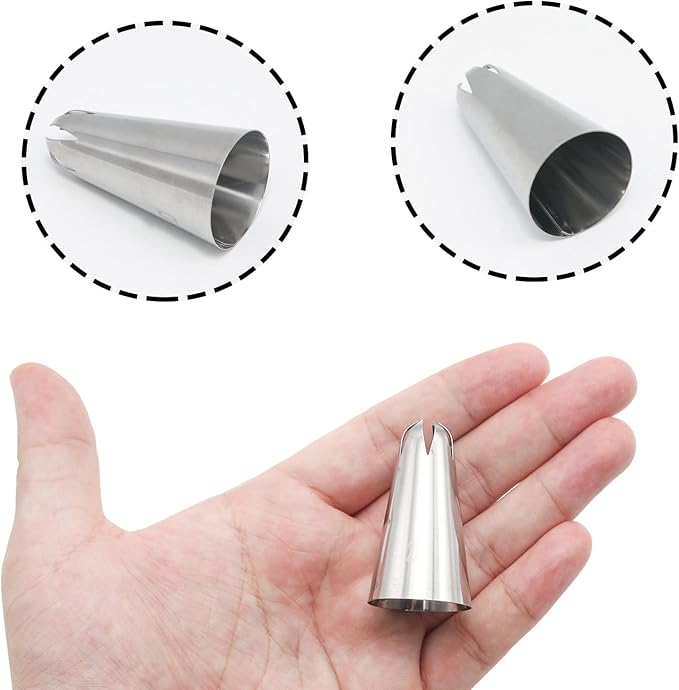 1 Piece 2D Piping Tip, Stainless Steel Icing Nozzles | Cake Baking Tools for Buttercream, Birthday Cake, Cookie Icing, Cupcake or DIY Art (2D)