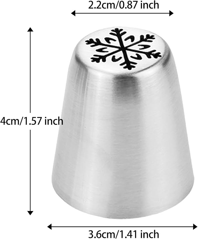 4PCS Christmas Russian Icing Tips Set, Stainless Steel Piping Nozzles for Cake, Cupcake Cookie Decorating – Includes 4 Creative Festive Frosting Tips with Christmas Designs