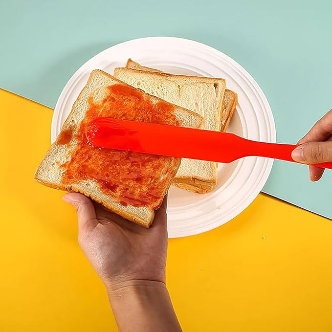 6 Pcs Silicone Jar Spatula,9.44Inch Jam Spreader for Peanut Butter,Heat-Resistant Food-Grade Jar Blender,Kitchen Spatula for Scraping Icing Bread Cream, Jam (Six colors)