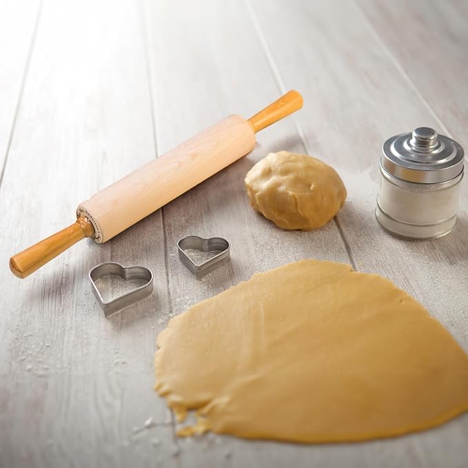 Mrs. Anderson’s Baking Stainless Steel Ball Bearing, Classic Wooden Rolling Pin, Made in America, 10-Inch x 2.25-Inch
