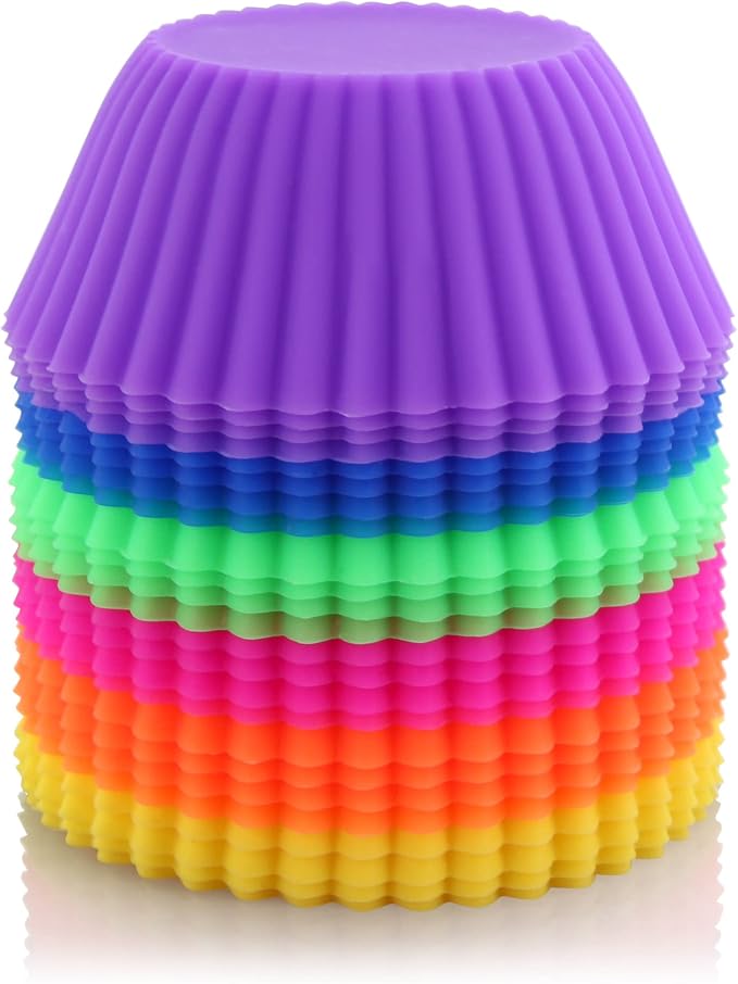 New Star Foodservice 44270 Reusable Silicone Baking Cups and Cupcake Liners, Set of 24 (Pack of 2)