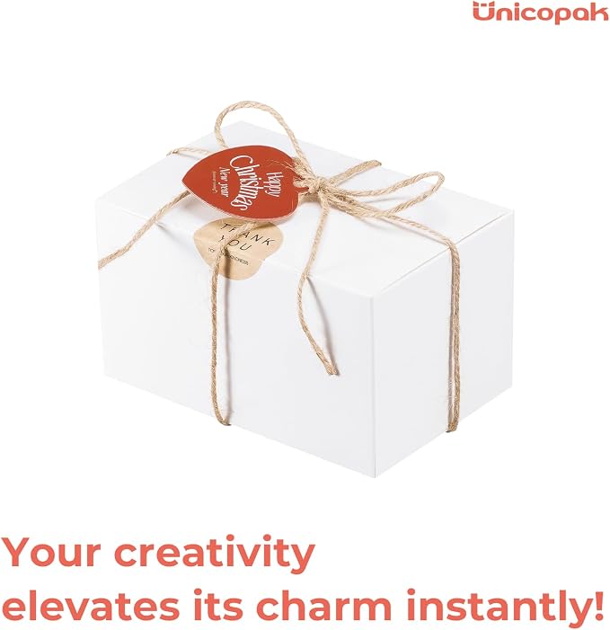 UnicoPak 10 Pack 6x4x3.5 Small Gift Boxes White Gift Boxes with Lids for Presents Bulk for Candle Mug Perfume Craft Ornaments Cookies Treats Favors