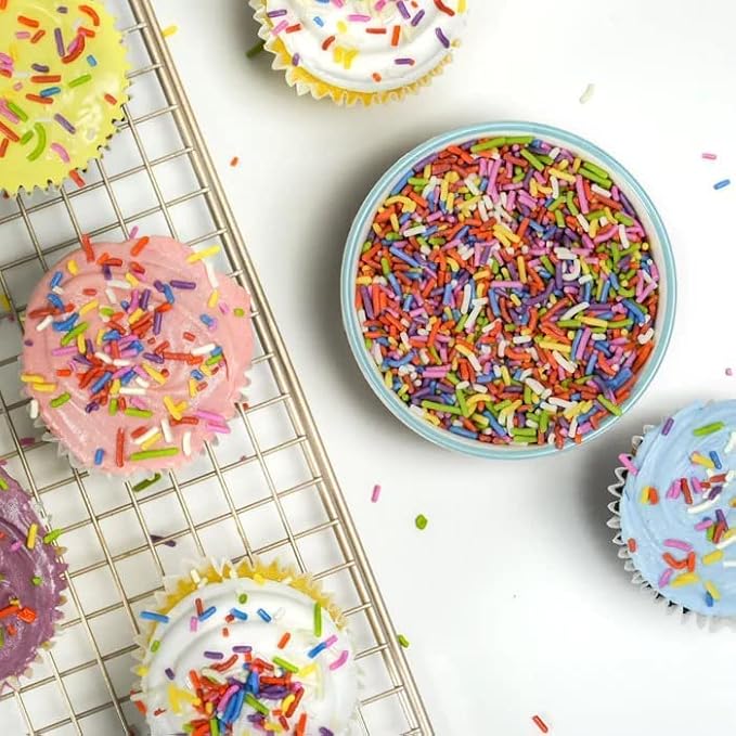 A Great Surprise Dye-Free Rainbow Sprinkles – 1.6 Pounds - Natural Vegan Baking Toppings with No Artificial Dyes or Flavors – Non-GMO Jimmies for Cookies, Cakes, Ice Cream & Cupcakes