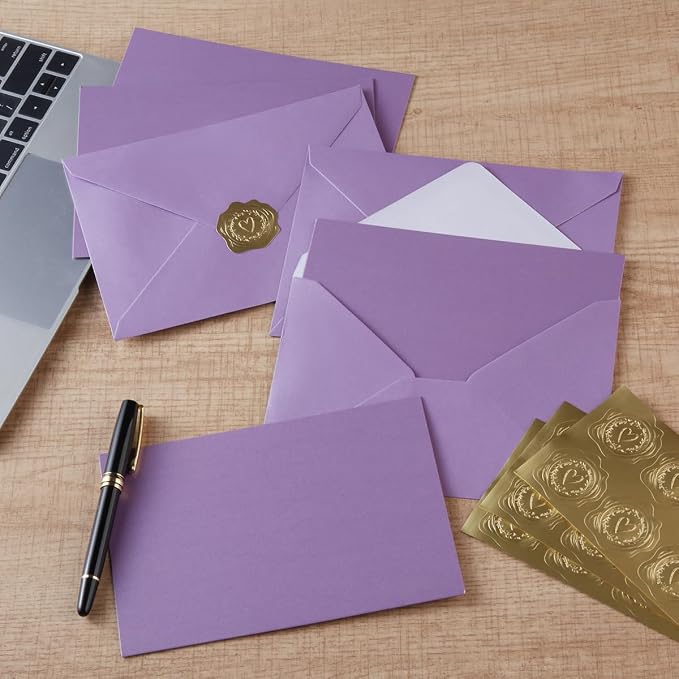 300 Pieces Embossed Gold Foil Stickers, Gold Heart-Love | For Envelopes, Wedding Invitations, Christmas Greeting Cards