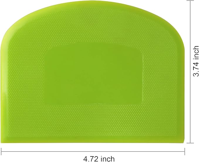Suanyok Bench Scraper-Stainless Steel Dough Scraper and Flexible Plastic Bowl Scraper 4-Piece Set-Bread/Pastry/Pizza Cutter, Multifunctional 2-in-1 Baking Tools With Measurement Marks