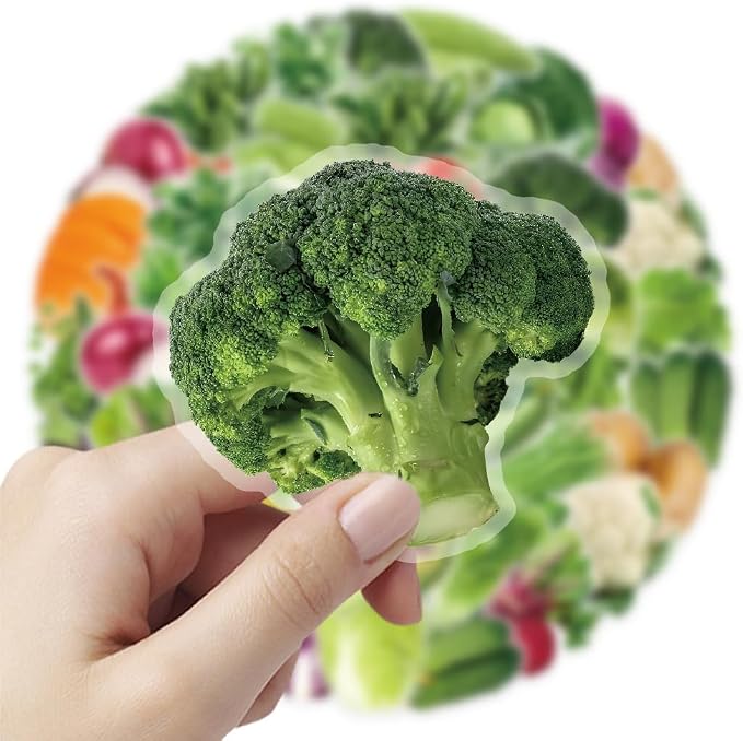 100Pcs Fruit&Vegetables Stickers for Scrapbook, Waterproof Fruit PET Vegetables Decals for Water Bottles Laptop Scrapbooking Journaling Guitar Suitcase Phone Gifts for Kids Teens