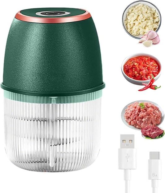 Electric Garlic Chopper, 2026 New Mini Food Chopper for Garlic and Onion, Portable Vegetable Chopper for Salad, Compact Kitchen Chopper for Home Cooks (Green)
