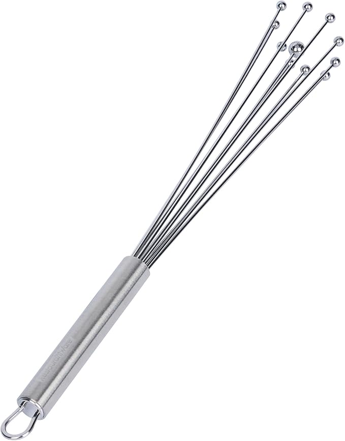 Restaurantware 12.5 in Stainless Steel Ball Whisk - 24 Pack - German Standard Egg Beater with Ergonomic Handle, Dishwasher Safe - Manual Mixer Cooking Whisk for Baking, Stirring, Sauces, Beating