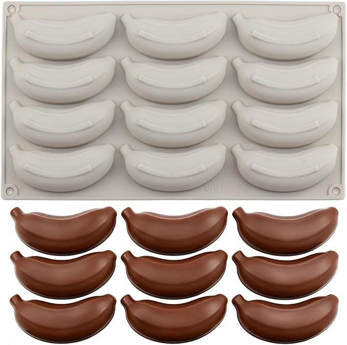 12 Cavity Banana Silicone Chocolate Molds For Candy Chocolate Cake Decoration