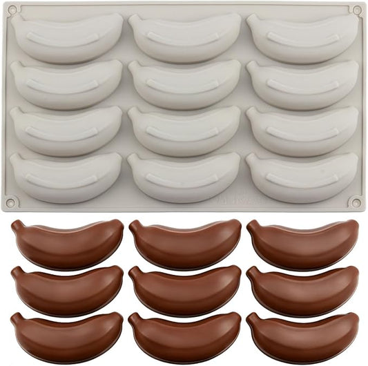 12 Cavity Banana Silicone Chocolate Molds For Candy Chocolate Cake Decoration