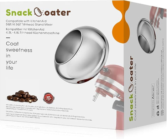 Aieve Snack Coater Compatible with KitchenAid Tilt-Head Stand Mixer, Chocolate Coating Attachment for Freeze-Dried Strawberries,Almonds,Pistachios & Nuts, Home & Commercial Use