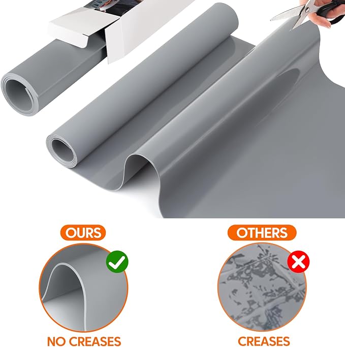 Large Silicone Mats for Kitchen Counter,16" x 72" Heat Resistant Silicone Mat,Food Grade Silicone Pastry Mat,New Skin-Friendly Material Silicone Countertop Protector Mat,Freely Cuttable, Dark Gray