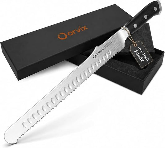 Bread Knife 10.6 Inch Serrated Blade for Homemade Sourdough Bread Ultra Sharp Stainless Steel Full Tang with Ergonomic Handle Artisan Professional Series with Luxury Gift Box