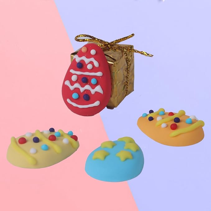 Sentovac 12 Pcs Easter Eggs Icing Decoration Edible Candy Dessert Easter Sprinkles DIY For Cookie Cake Cupcake Topper Icing Frosting Decoration Supplies