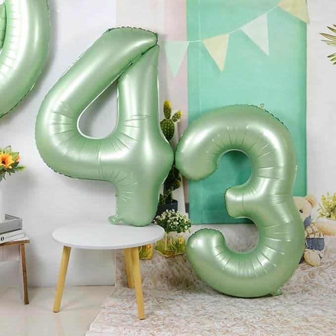 2 Numbers Balloon 40 Inch Olive Green Two Balloon Number Birthday Decor, 2nd 12 21st Party Celebration Decorations Graduations Wedding Baby Shower