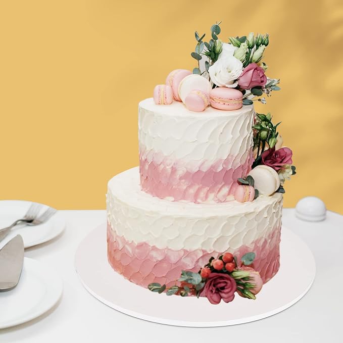 6 PCS Cake Drums 10 Inch, 10inch Drum, Cake Boards 10 Inch Round, 1/2" Thick Cardboard, Sturdy Circle, Base para Pastel Cardboard Base White Cake Boards for Wedding