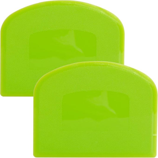 Dough Scraper, Sourdough Bread Baking Supplies, Pizza Cutter, Bowl Scraper, Plastic Dough Scraper, for Non-Slip Bakeware Decorating Tools, Sculpting, Bread Dough (2, green)